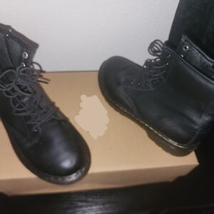 Dr. Martens Black Leather 8-Eye Lace Combat Boots
